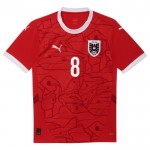 Günstige Fußballtrikots Österreich Alaba 8 Heimtrikot EURO 2024 Kurzarm